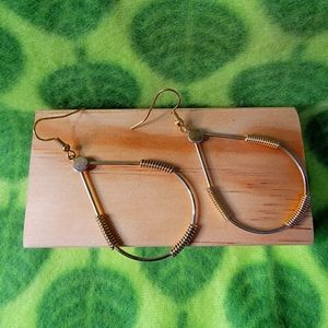 Gold and Silver Tone Dangle Earrings 90s